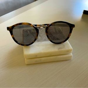Madewell Tortoise and Silver Round Sunglasses